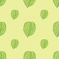 Seamless pattern engraved tree leaves. Vintage background botanical with foliage in hand drawn style. vector