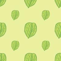 Seamless pattern engraved tree leaves. Vintage background botanical with foliage in hand drawn style. vector