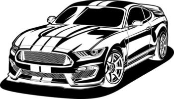 Black and white car vector illustration for conceptual design