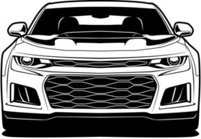 ilustración de vector de coche blanco y negro para diseño conceptual