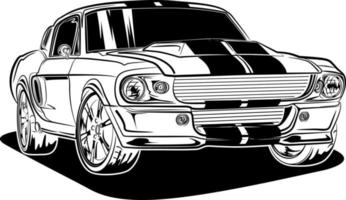 Black and white car vector illustration for conceptual design