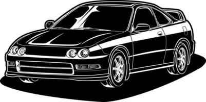 Black and white car vector illustration for conceptual design