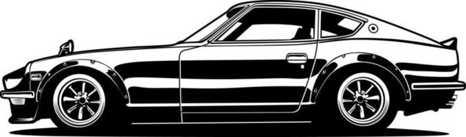 ilustración de vector de coche blanco y negro para diseño conceptual