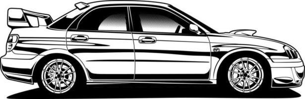 Black and white car vector illustration for conceptual design