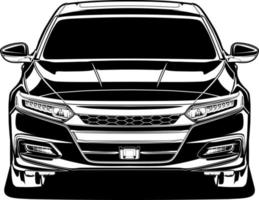 ilustración de vector de coche blanco y negro para diseño conceptual