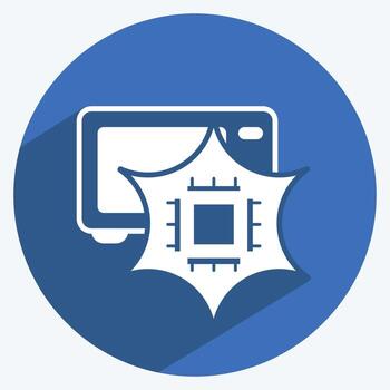 ingeniería neuronal de iconos. adecuado para el símbolo de análisis de datos. estilo de sombra larga. diseño simple editable. vector de plantilla de diseño. ilustración de símbolo simple