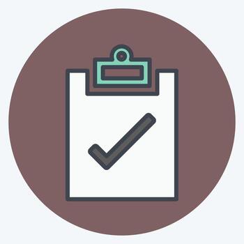 Icon Assignment Turned. suitable for Infographics symbol. color mate style. simple design editable. design template vector. simple symbol illustration vector