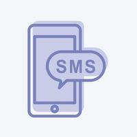 icono de notificación de sms. adecuado para el símbolo de la educación. estilo de dos tonos. diseño simple editable. vector de plantilla de diseño. ilustración de símbolo simple