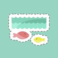 Sticker line cut Life Under Water. suitable for Community symbol. simple design editable. design template vector. simple symbol illustration vector