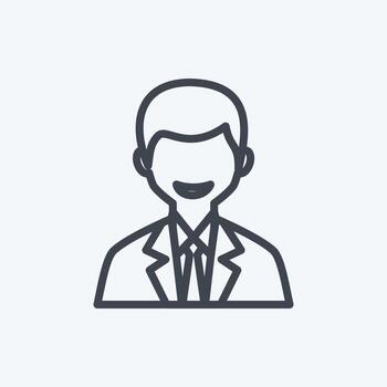 icono de usuario masculino. adecuado para el símbolo de la interfaz web. estilo de línea diseño simple editable. vector de plantilla de diseño. ilustración de símbolo simple