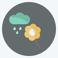 Icon Flower with rain. suitable for garden symbol. flat style. simple design editable. design template vector. simple symbol illustration vector