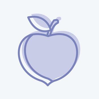 Icon Peach. suitable for Fruits and Vegetables symbol. two tone style. simple design editable. design template vector