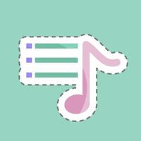 Sticker line cut Music Options. suitable for music symbol. color mate style. simple design editable. design template vector. simple symbol illustration vector