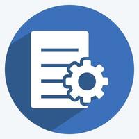 Icon Document Settings. suitable for User Interface symbol. long shadow style. simple design editable. design template vector. simple symbol illustration vector