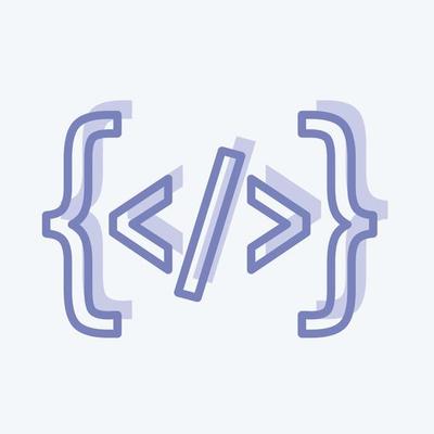 Icon Programming. suitable for Programming symbol. two tone style. simple design editable. design template vector. simple symbol illustration