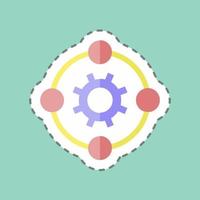 Sticker line cut Innovation. suitable for digital web symbol. simple design editable. design template vector. simple symbol illustration vector