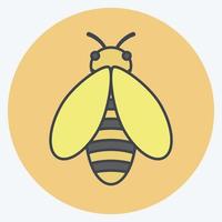 abeja icono. adecuado para el símbolo animal. estilo compañero de color. diseño simple editable. vector de plantilla de diseño. ilustración de símbolo simple