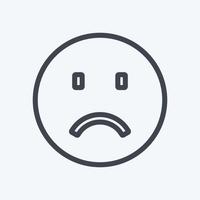 Icon Emoticon Sadness. suitable for Emoticon symbol. line style. simple design editable. design template vector. simple symbol illustration vector
