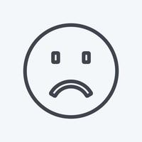 Icon Emoticon Sadness. suitable for Emoticon symbol. line style. simple design editable. design template vector. simple symbol illustration vector