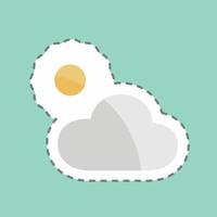 Sticker line cut Cloudy Weather. suitable for Spring symbol. simple design editable. design template vector. simple symbol illustration vector