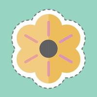 Sticker line cut Flower. suitable for garden symbol. simple design editable. design template vector. simple symbol illustration vector