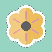 Sticker line cut Flower. suitable for garden symbol. simple design editable. design template vector. simple symbol illustration vector