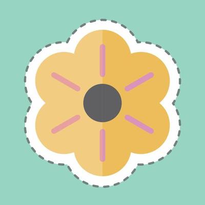 Sticker line cut Flower. suitable for garden symbol. simple design editable. design template vector. simple symbol illustration