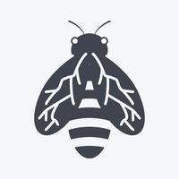 abeja icono. adecuado para el símbolo animal. estilo de glifo. diseño simple editable. vector de plantilla de diseño. ilustración de símbolo simple