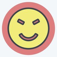 Icon Emoticon Amused. suitable for Emoticon symbol. color mate style. simple design editable. design template vector. simple symbol illustration vector