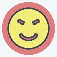 Icon Emoticon Amused. suitable for Emoticon symbol. color mate style. simple design editable. design template vector. simple symbol illustration vector