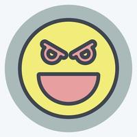 Icon Emoticon Evil. suitable for Emoticon symbol. color mate style. simple design editable. design template vector. simple symbol illustration vector