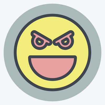 Icon Emoticon Evil. suitable for Emoticon symbol. color mate style. simple design editable. design template vector. simple symbol illustration