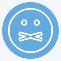 Icon Emoticon Mute. suitable for Emoticon symbol. blue eyes style. simple design editable. design template vector. simple symbol illustration vector
