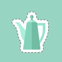 Sticker line cut Porcelain Teapot. suitable for Drink symbol. simple design editable. design template vector. simple symbol illustration vector