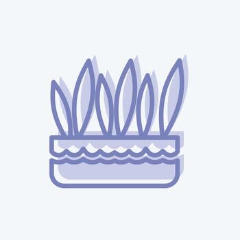 Icon Grass Pot. suitable for garden symbol. two tone style. simple design editable. design template vector. simple symbol illustration vector