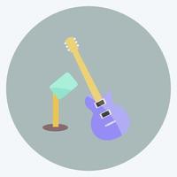 icono de guitarra y micrófono. adecuado para el símbolo del partido. estilo plano diseño simple editable. vector de plantilla de diseño. ilustración de símbolo simple