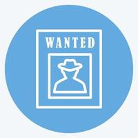 Icon Wanted Poster. suitable for Wild West symbol. blue eyes style. simple design editable. design template vector. simple symbol illustration vector