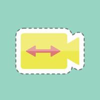 Sticker line cut Switch Video. suitable for Photo Editing symbol. simple design editable. design template vector. simple symbol illustration vector