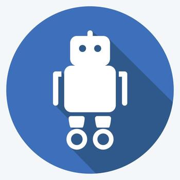 Icon Robot. suitable for Toy symbol. long shadow style. simple design editable. design template vector. simple symbol illustration vector