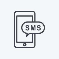 Icon SMS Notification. suitable for Education symbol. line style. simple design editable. design template vector. simple symbol illustration vector