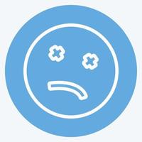 Icon Emoticon Dead. suitable for Emoticon symbol. blue eyes style. simple design editable. design template vector. simple symbol illustration vector