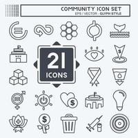 Community Icon Set. suitable for Education symbol. line style. simple design editable. design template vector. simple symbol illustration vector