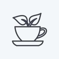 icono de té verde. adecuado para el símbolo de bebida. estilo de línea diseño simple editable. vector de plantilla de diseño. ilustración de símbolo simple