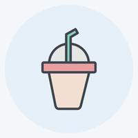 icono frappe congelado. adecuado para el símbolo de bebida. estilo compañero de color. diseño simple editable. vector de plantilla de diseño. ilustración de símbolo simple