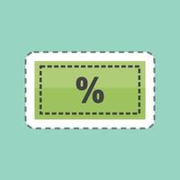 Sticker line cut Discount. suitable for digital web symbol. simple design editable. design template vector. simple symbol illustration vector