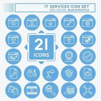 IT Services Icon Set. suitable for IT Services symbol. blue eyes style. simple design editable. design template vector. simple symbol illustration vector