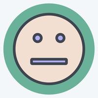 Icon Emoticon Not Talking. suitable for Emoticon symbol. color mate style. simple design editable. design template vector. simple symbol illustration vector