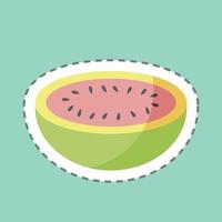 Sticker line cut Melon. suitable for Fruits and Vegetables symbol. simple design editable. design template vector. simple symbol illustration vector