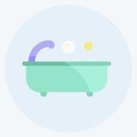 Icon Bath. suitable for Home symbol. flat style. simple design editable. design template vector. simple symbol illustration vector