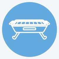 Icon Barbecue. suitable for Home symbol. blue eyes style. simple design editable. design template vector. simple symbol illustration vector